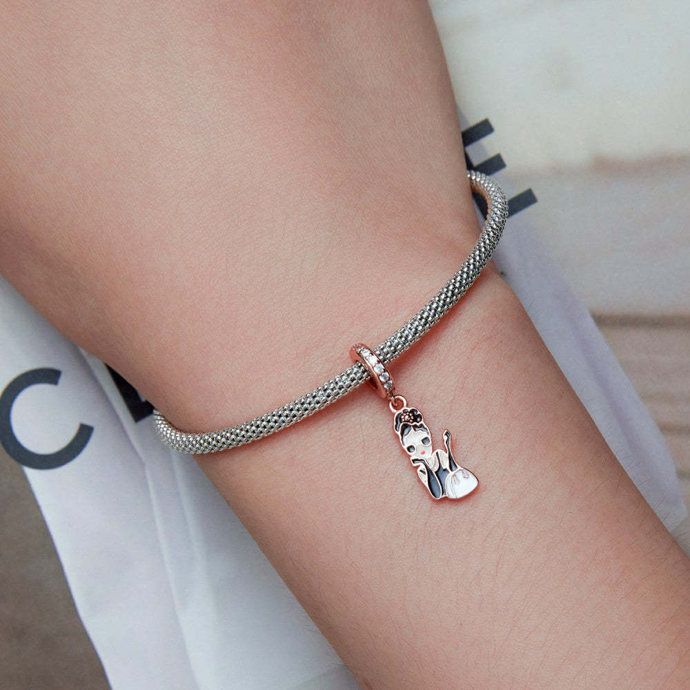 Ciondolo pendente della dea Hepburn in argento sterling 925 yb2455
