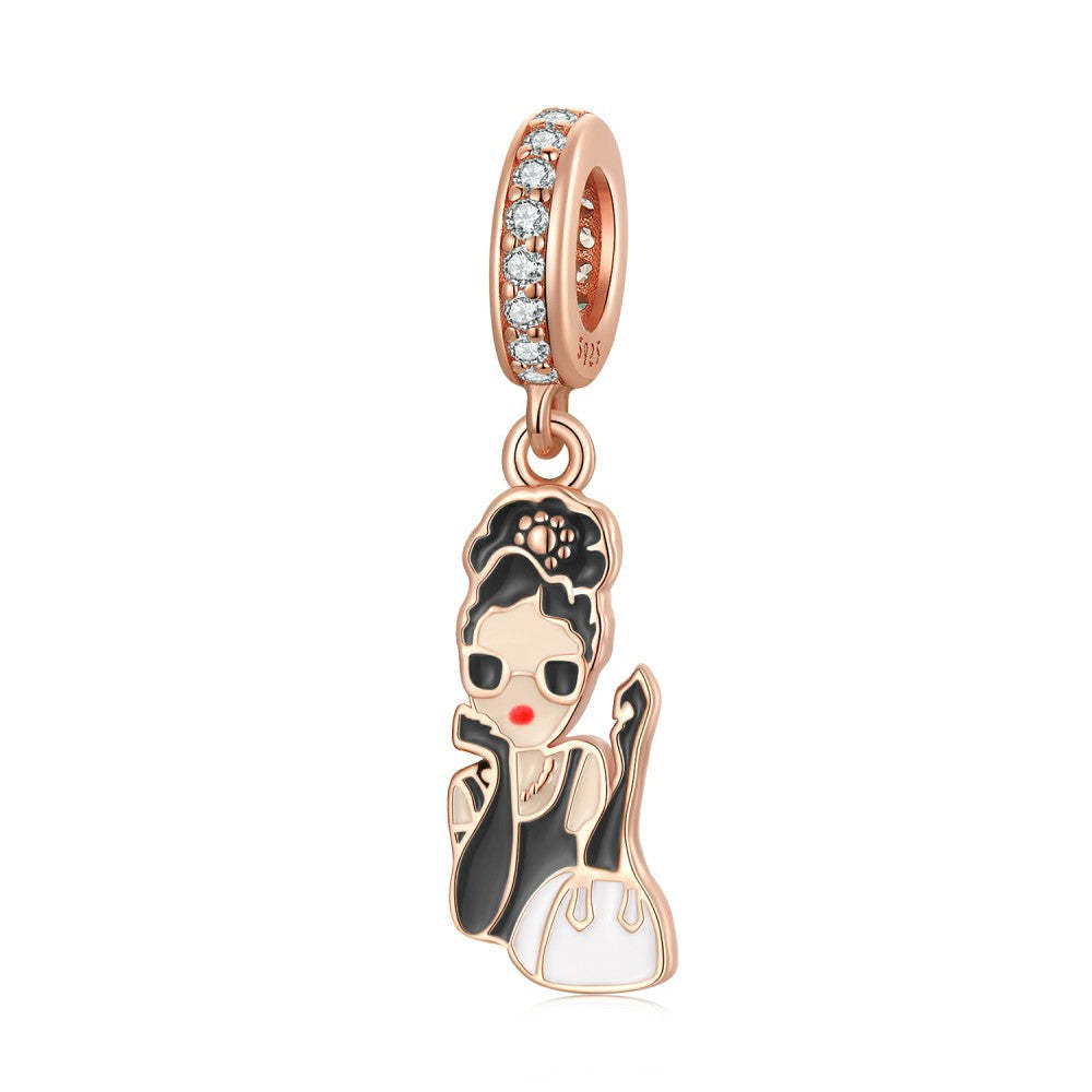 Ciondolo pendente della dea Hepburn in argento sterling 925 yb2455