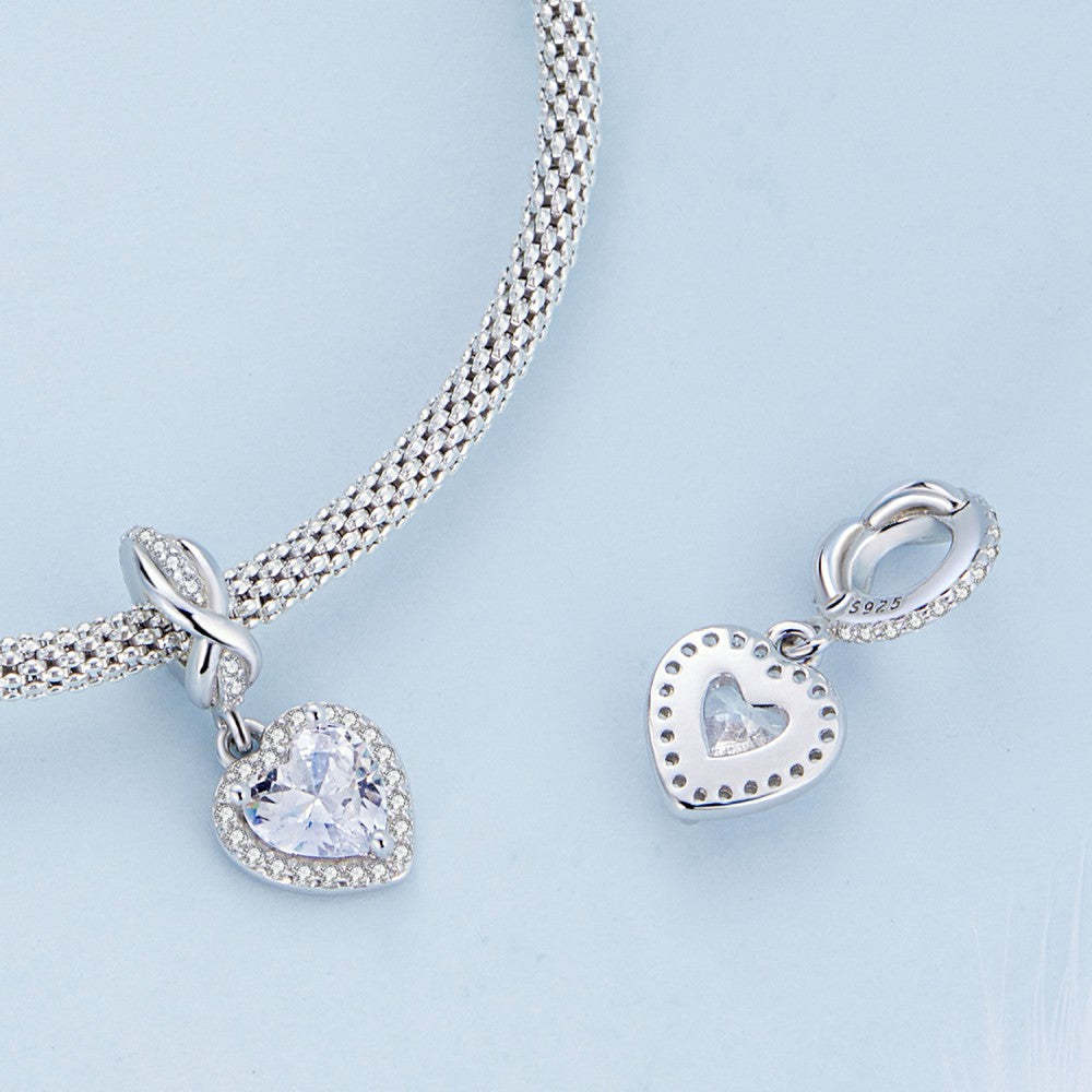 ciondolo pendente a cuore brillante in argento sterling 925 yb2460
