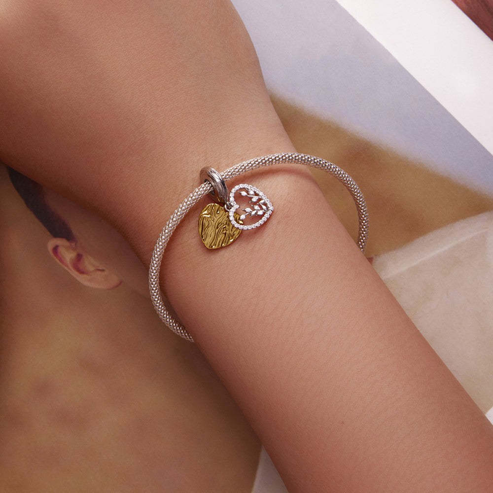 Ciondolo pendente con foglie a cuore in argento sterling 925 yb2465