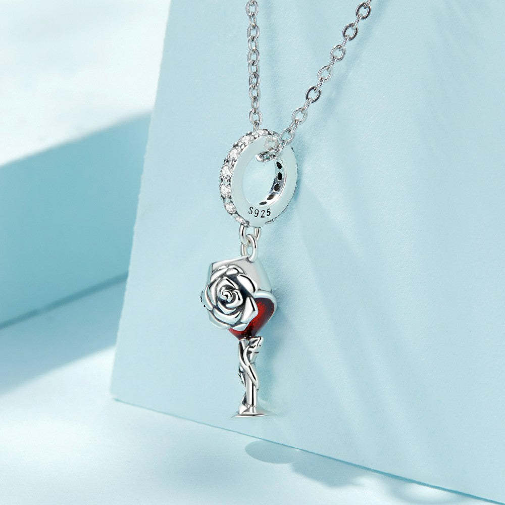 ciondolo pendente bicchiere di vino in argento sterling 925 yb2471