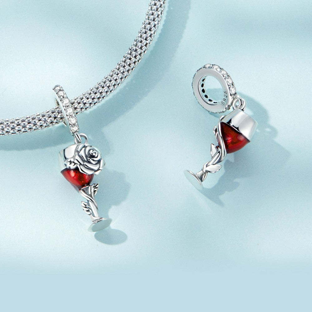 ciondolo pendente bicchiere di vino in argento sterling 925 yb2471