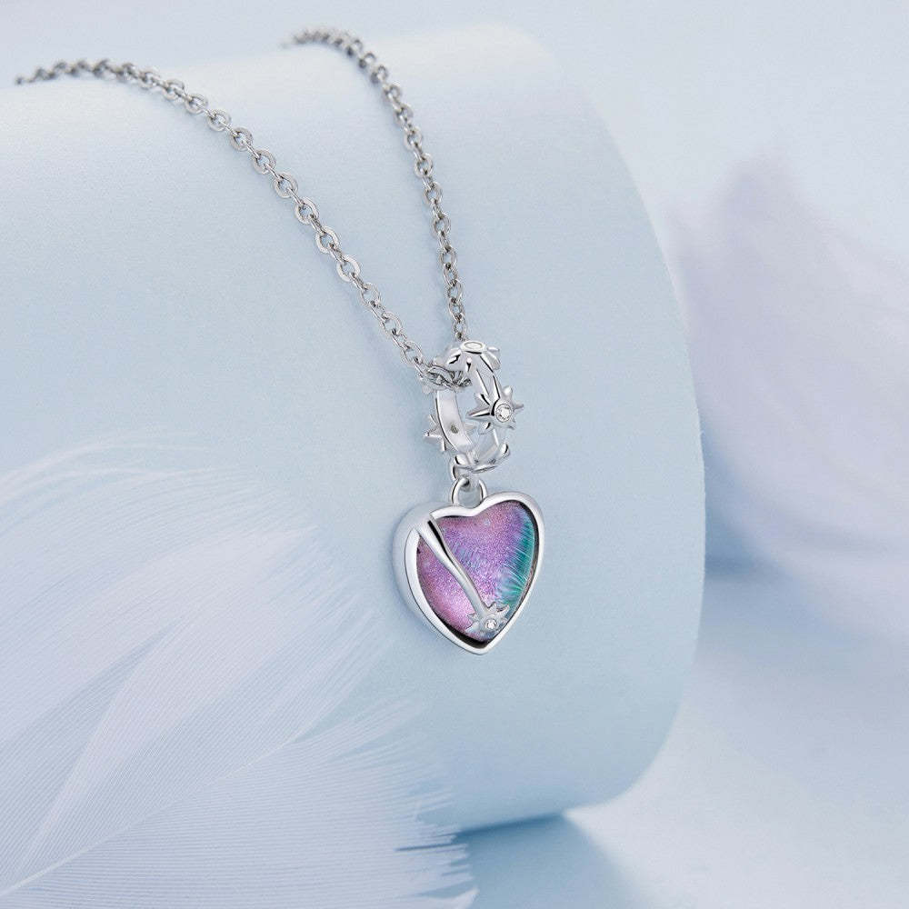 ciondolo portafortuna blu con stelle pendenti in argento sterling 925 yb2472