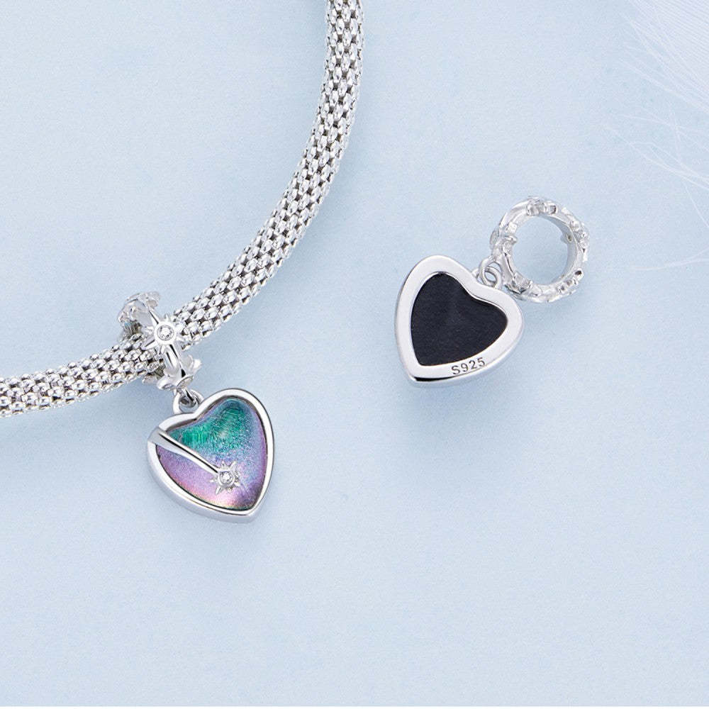 ciondolo portafortuna blu con stelle pendenti in argento sterling 925 yb2472