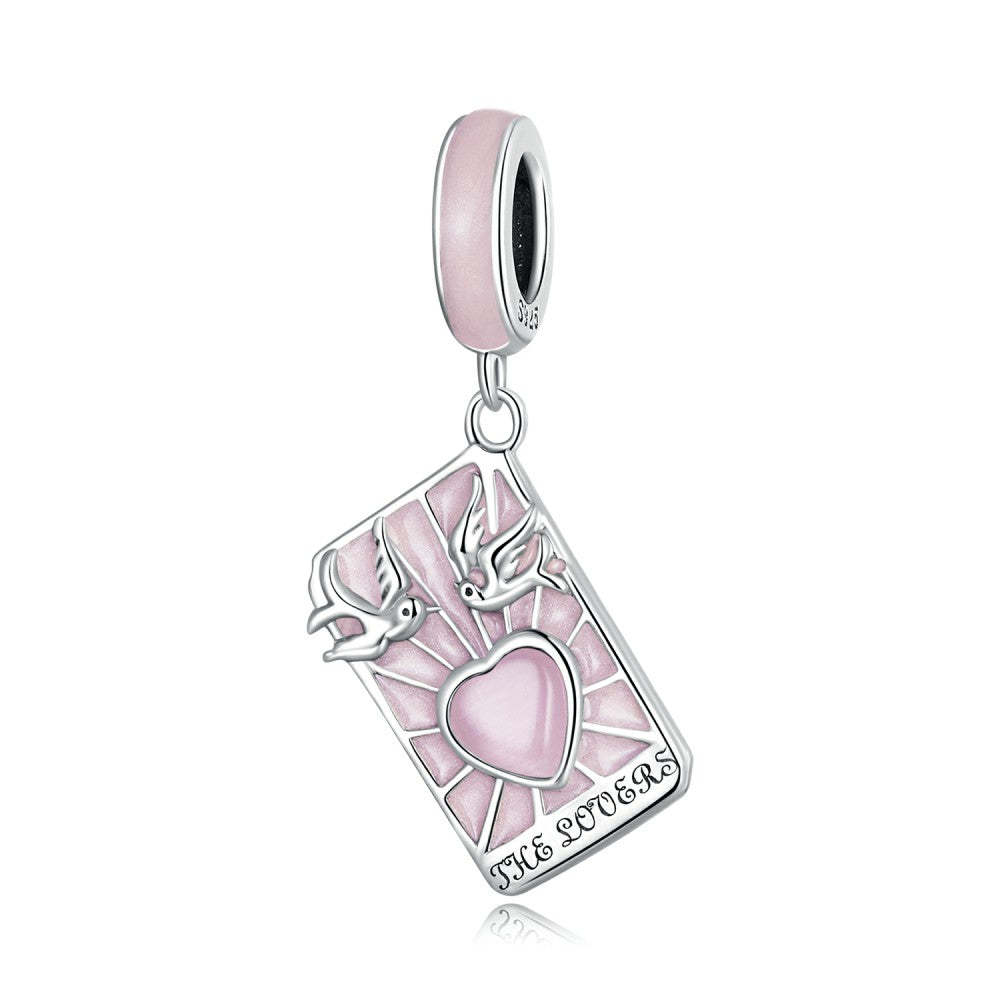 Ciondolo pendente tarocchi rosa degli amanti in argento sterling 925 yb2506