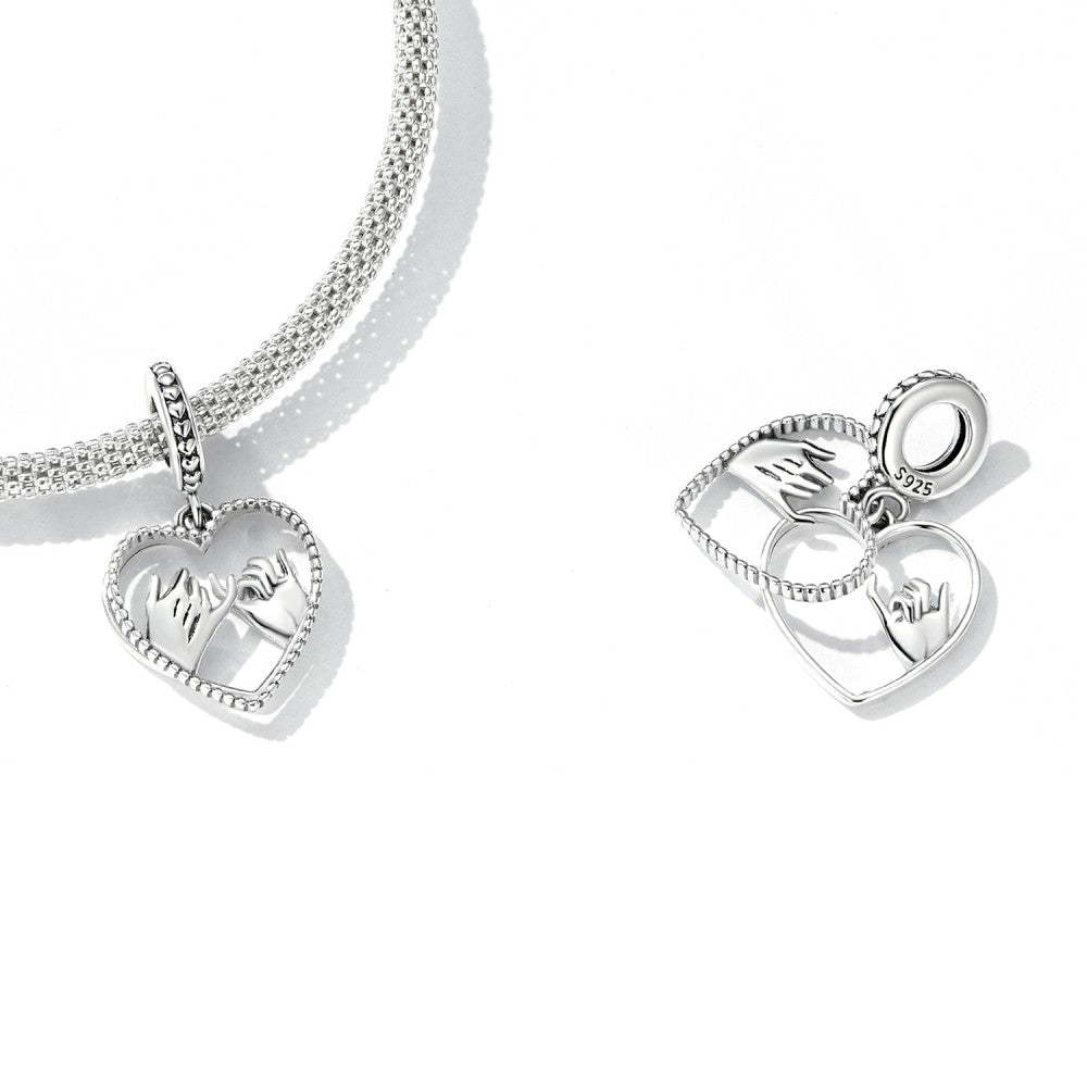 ciondolo pendente mani nel cuore in argento sterling 925 yb2509