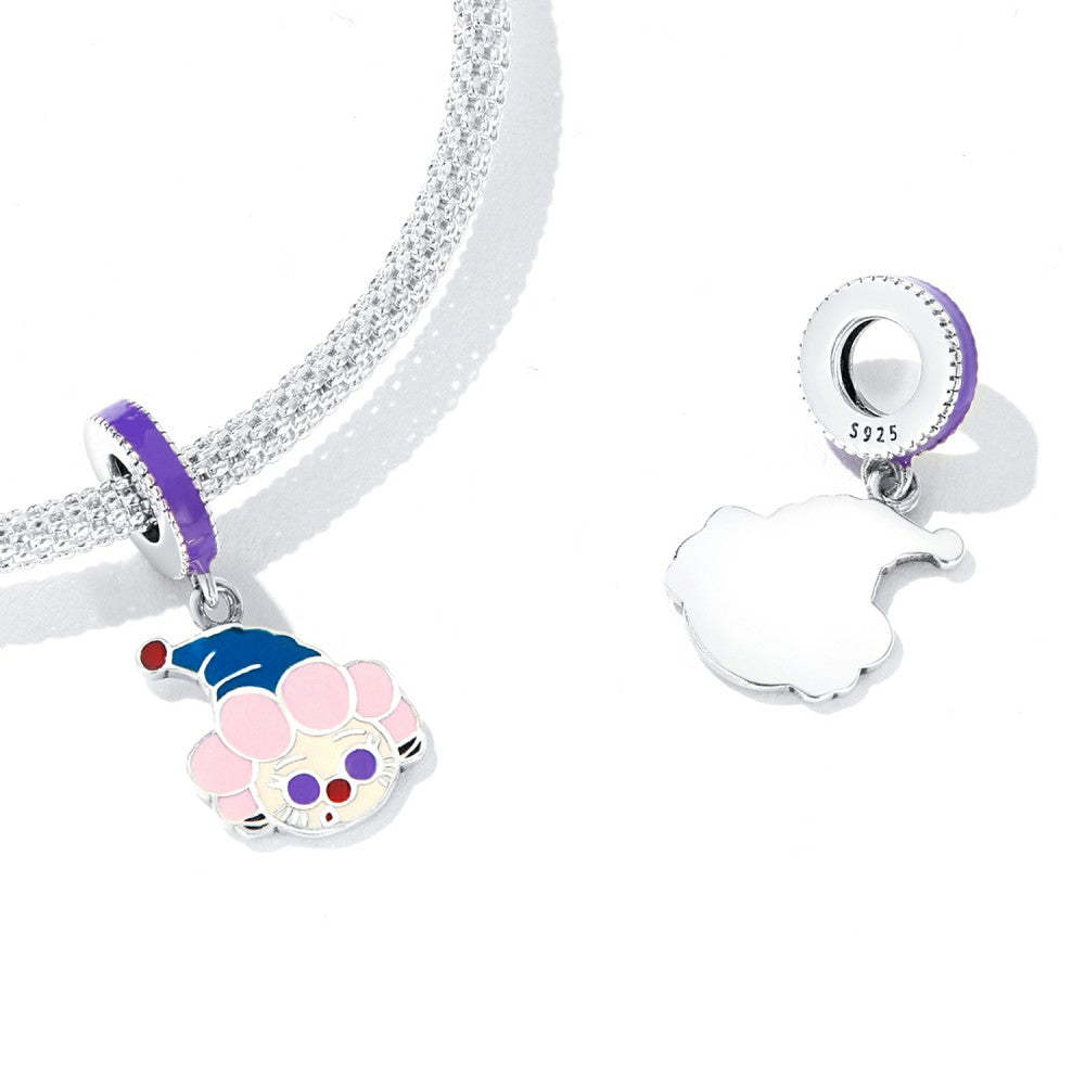 simpatico ciondolo pendente da clown in argento sterling 925 yb2516