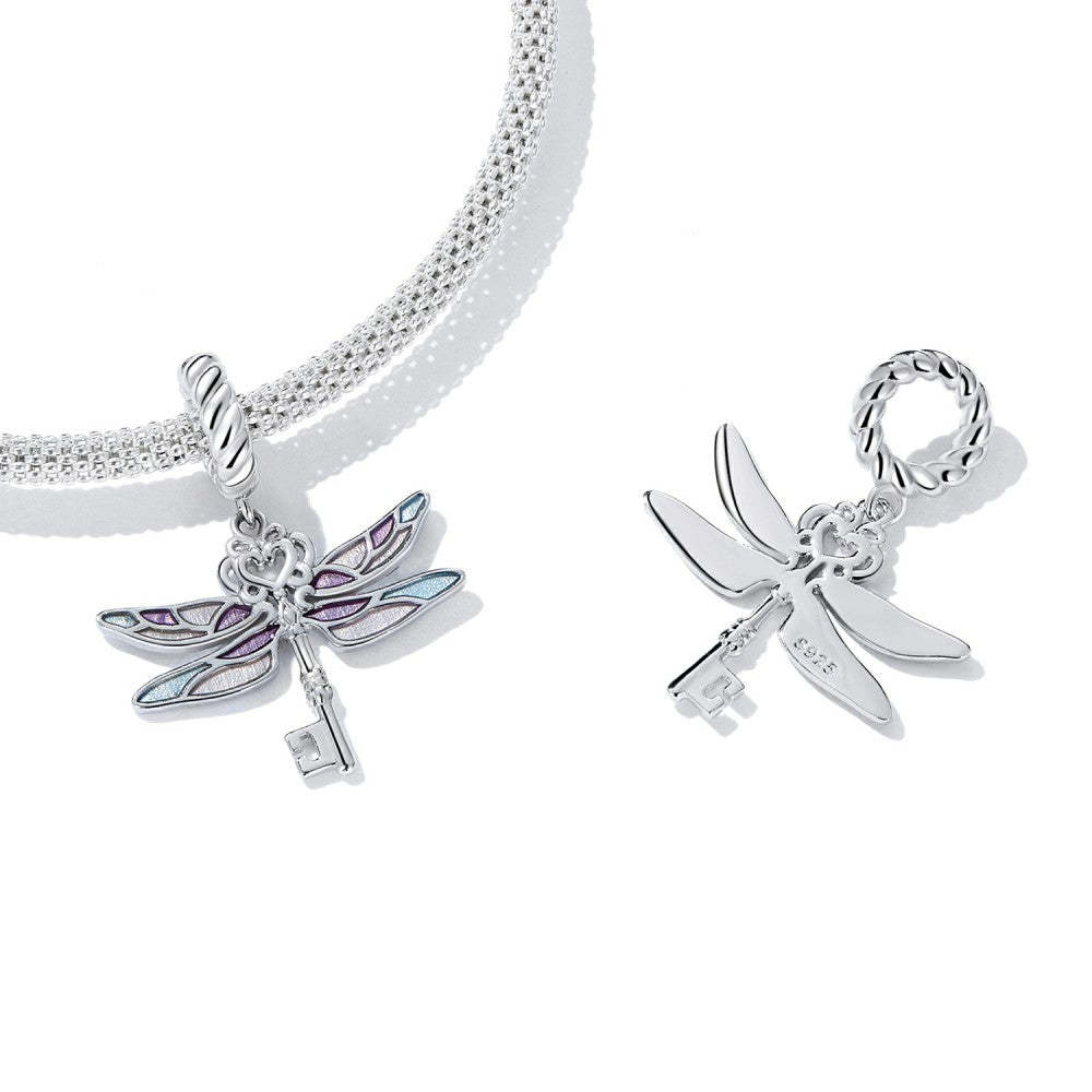 Ciondolo pendente chiave libellula in argento sterling 925 yb2521