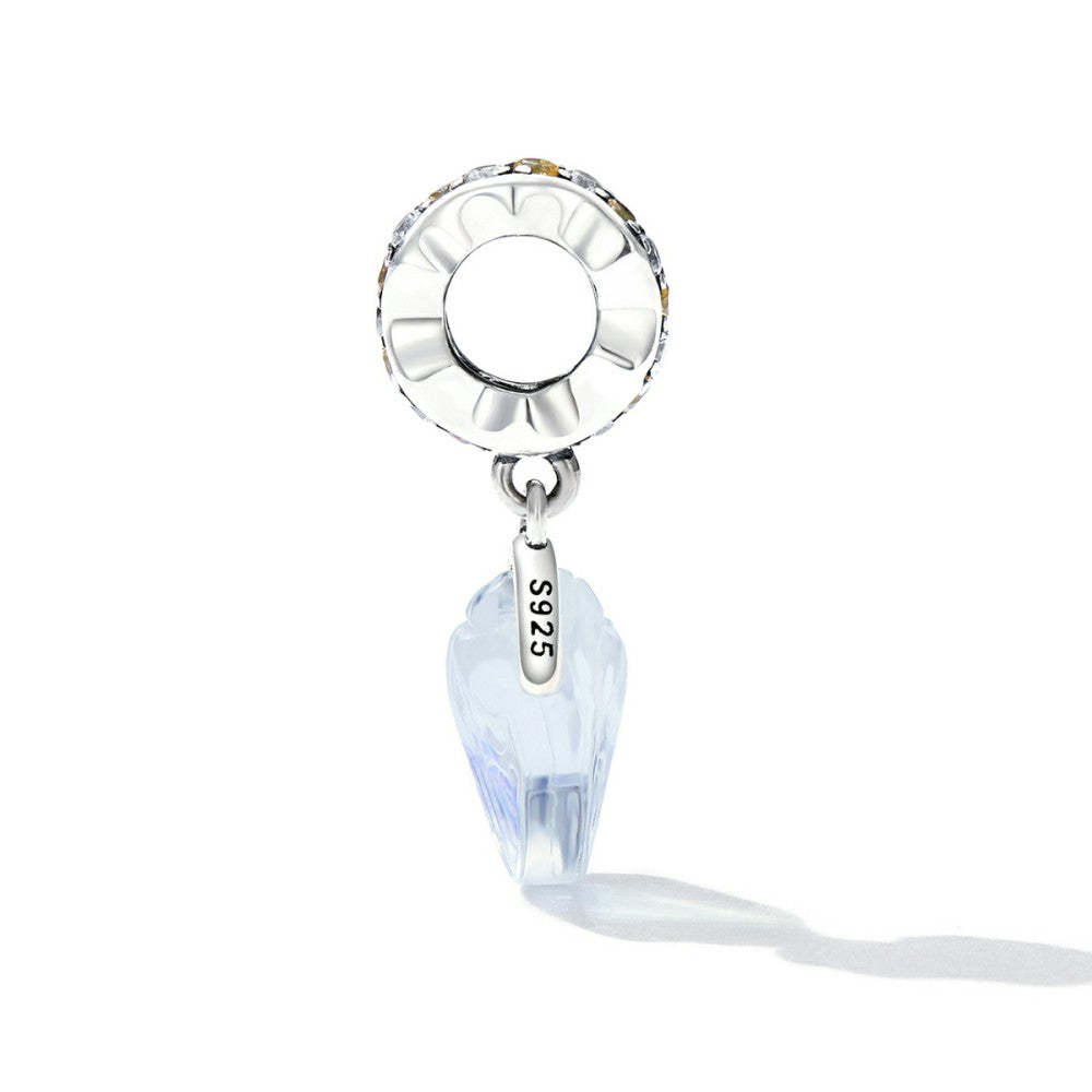 ciondolo pendente conchiglia in vetro argento sterling 925 yb2527
