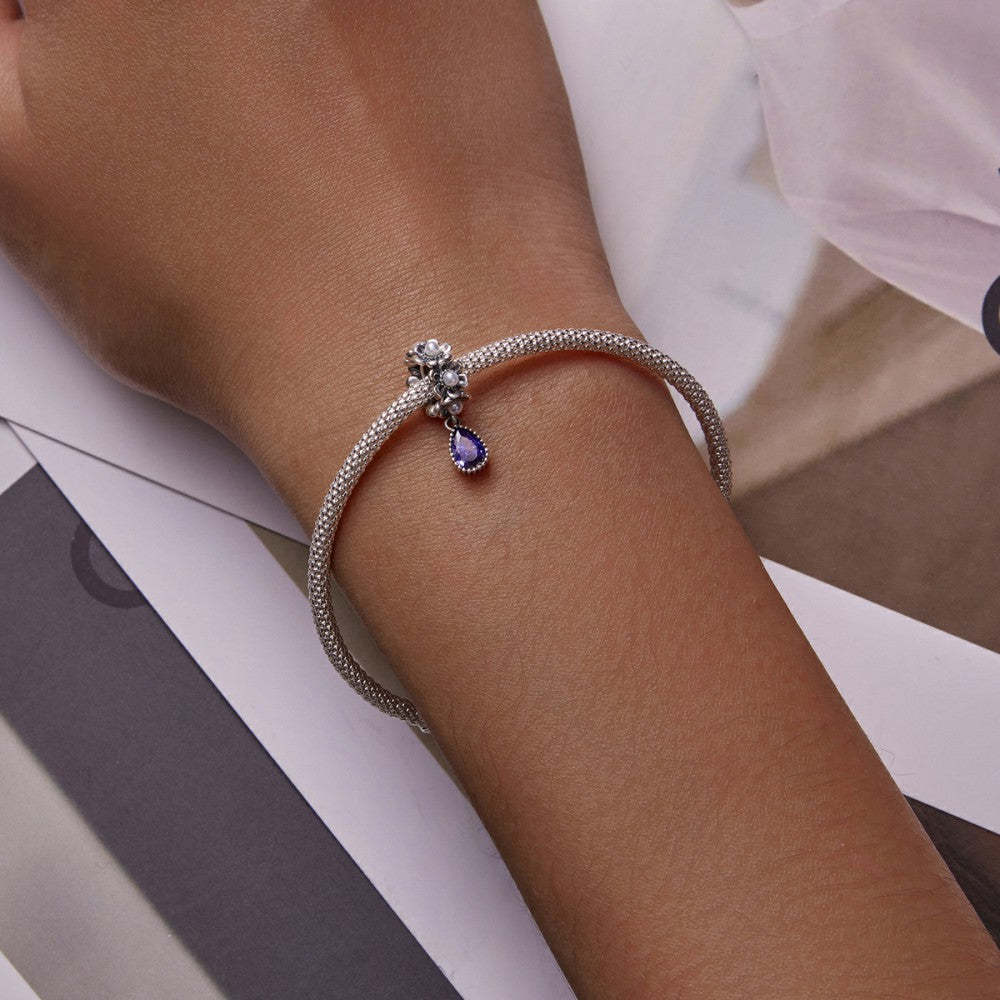classico ciondolo pendente goccia d'acqua in argento sterling 925 yb2541