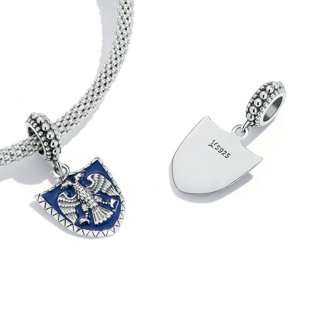 ciondolo pendente scudo con aquila a due teste in argento sterling 925 yb2543