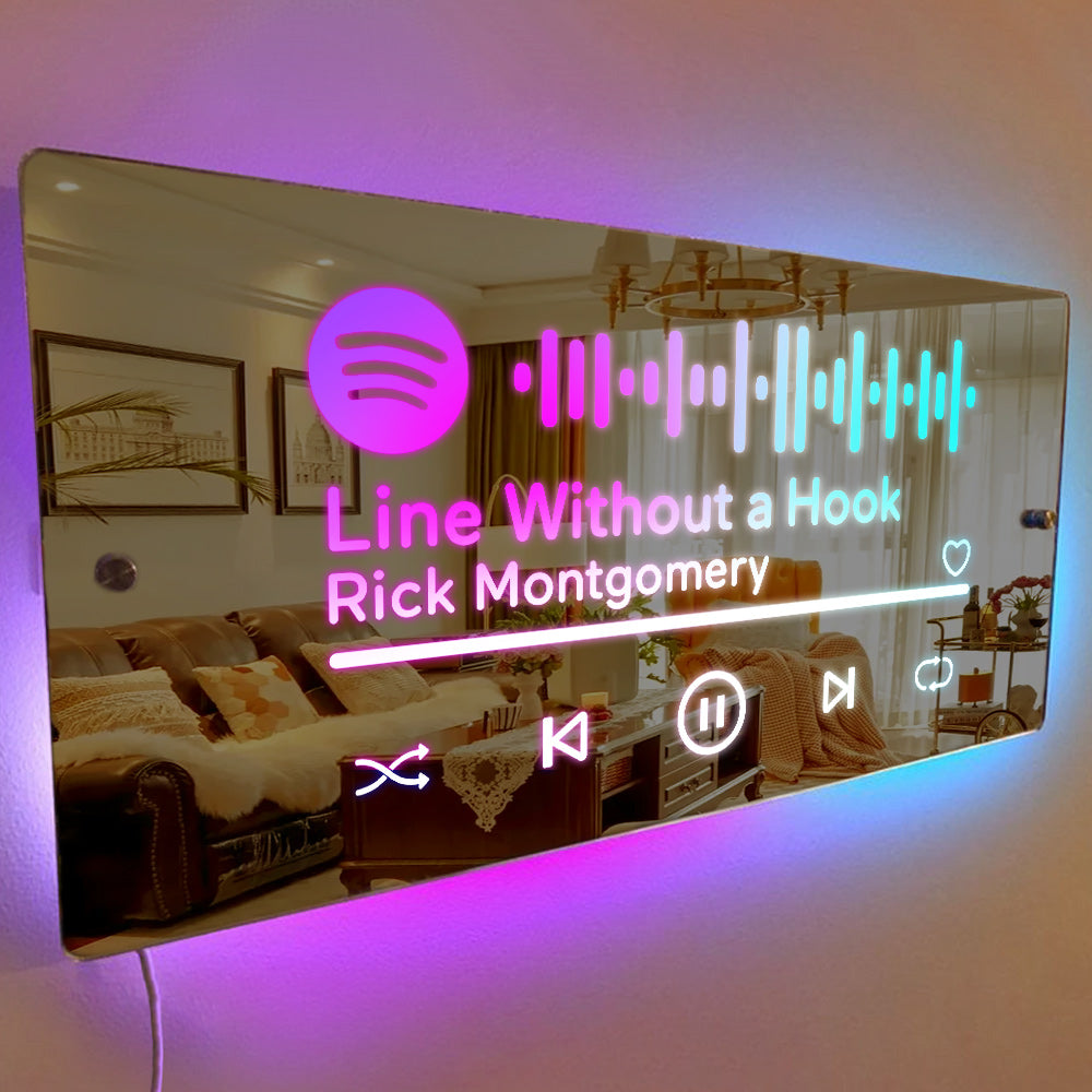 Codice Spotify Scansionabile Nome Della Luce Dello Specchio Insegna Dello Specchio Insegna Luminosa Per Camera Da Letto Illuminata A Led Personalizzata Regalo Per Lui - soufeelit