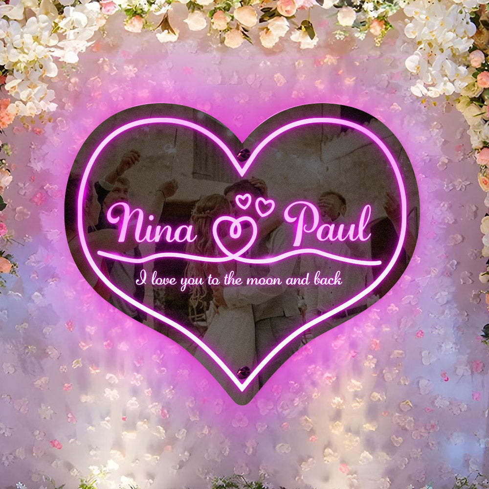 Regali Di Nozze Personalizzati Con Tendone Per Specchi Con Cuori Luminosi - soufeelit