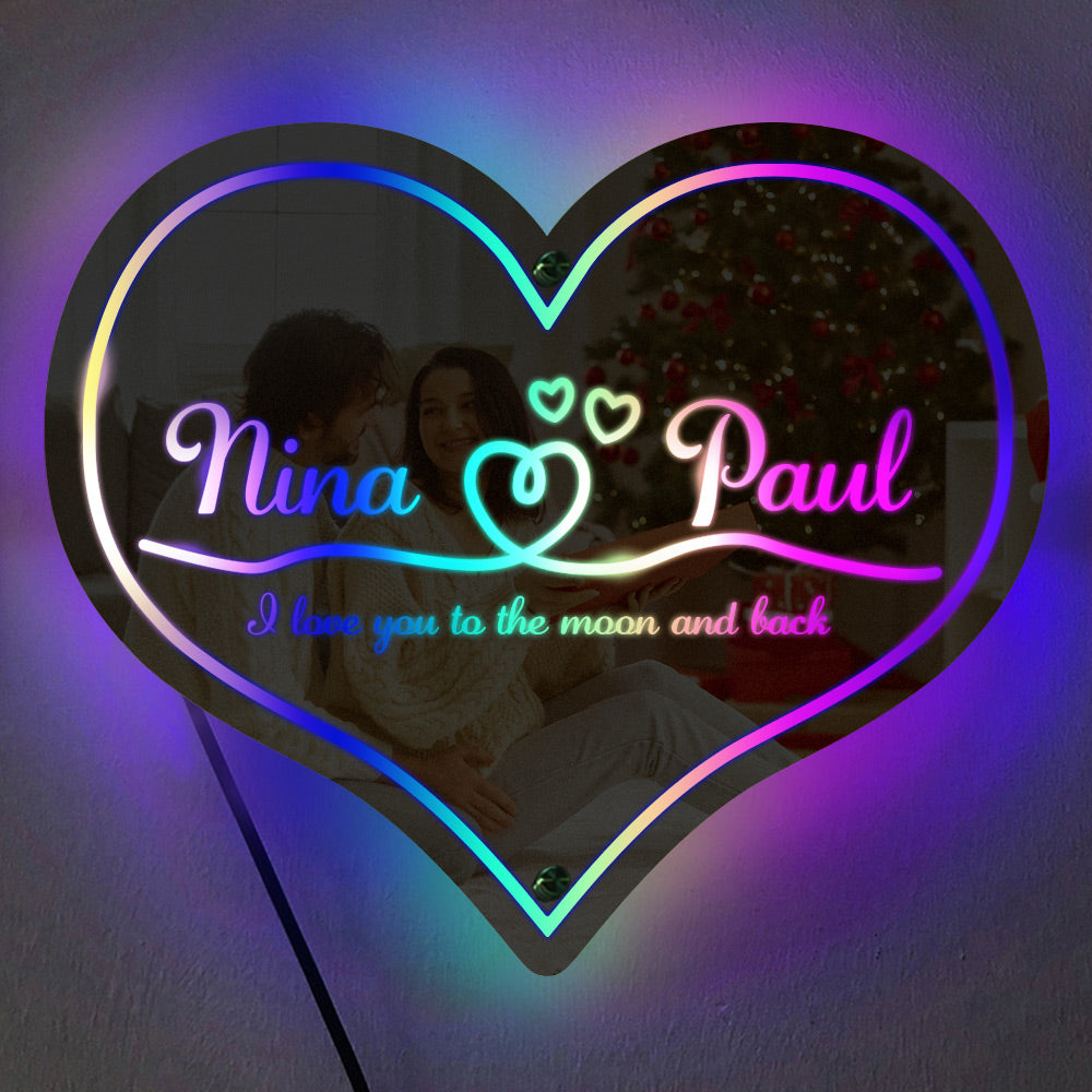 Regali Di Nozze Personalizzati Con Tendone Per Specchi Con Cuori Luminosi - soufeelit