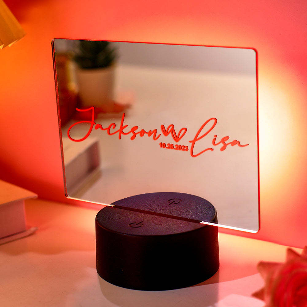 Lampada Da Specchio Con Nome Personalizzato Per Coppia, Regalo D'amore A Forma Di Cuore - soufeelit