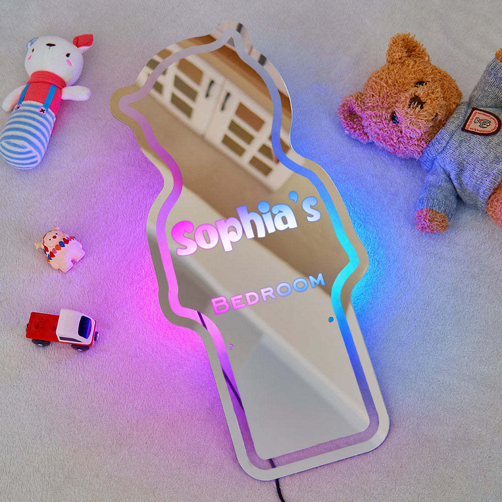Regalo Personalizzato Per Orsetto Per Camera Da Letto Per Bambini Con Luce A Specchio E Nome Personalizzato - soufeelit
