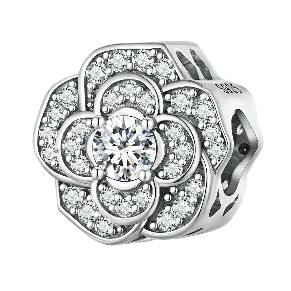 camellia white zircon charm 925 sterling silver xs2076