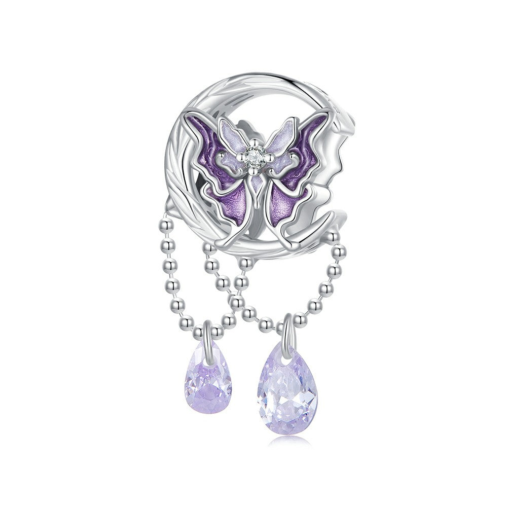 moon butterfly charm 925 sterling silver xs1988