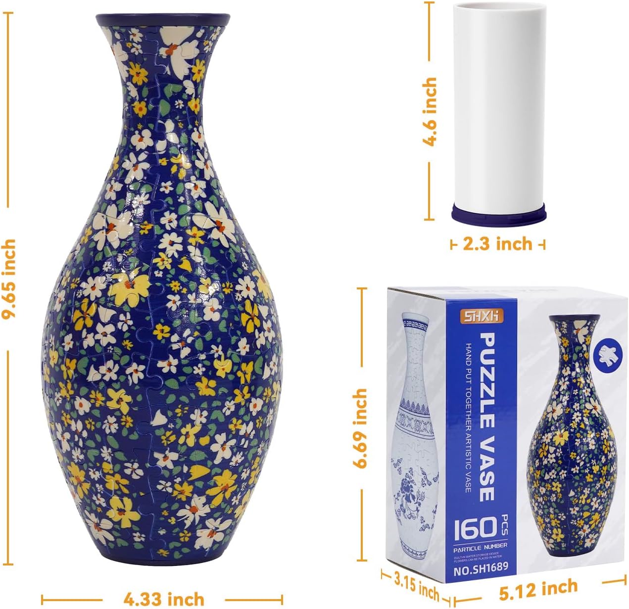 Vaso Da Fiori Puzzle 3d Per La Decorazione Della Casa, 160 Pezzi, Vaso Per Fiori Fai Da Te, Regalo Perfetto Per L'inaugurazione Della Casa - soufeelit