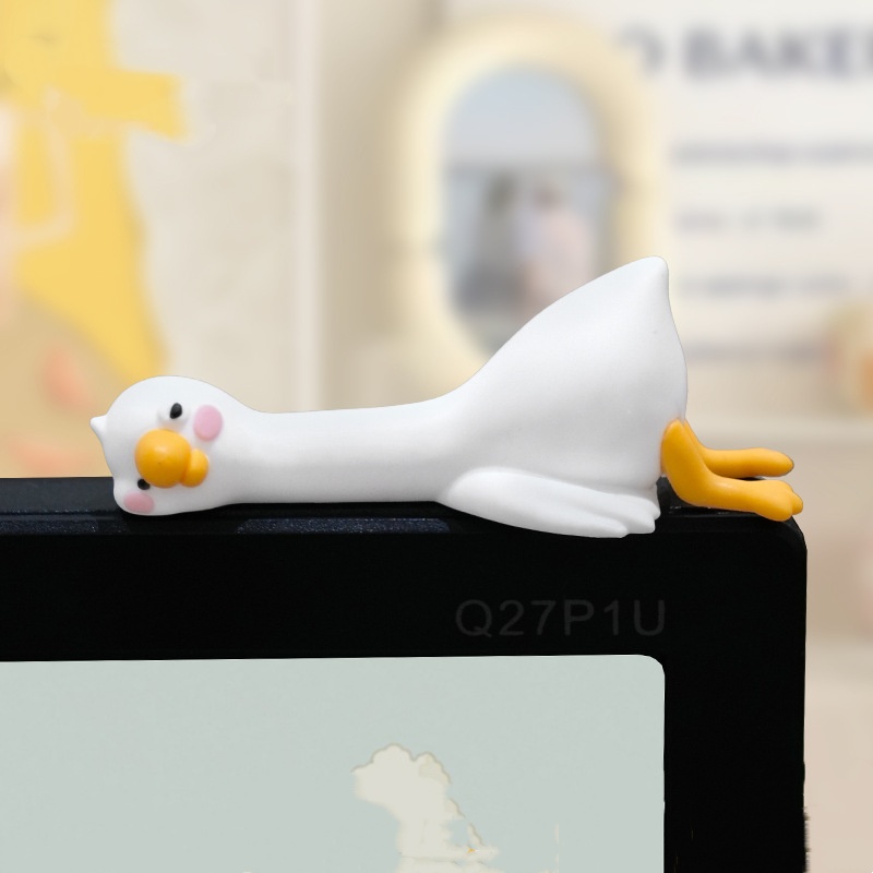 Simpatico Monitor Di Paperella Pigra, Figurina Decorativa, Divertente, Regalo Per La Scrivania - soufeelit