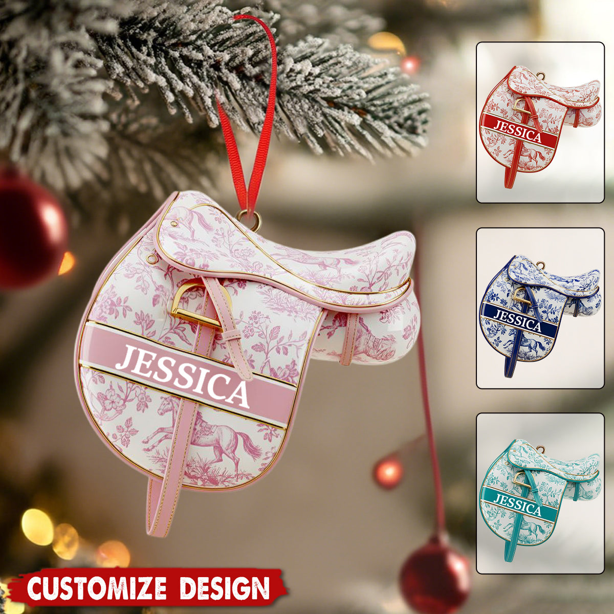 Ornamento Natalizio Personalizzato In Acrilico Per Sella, Regalo Per Amanti Dei Cavalli, Regalo Di Natale, Regali Per La Famiglia - soufeelit