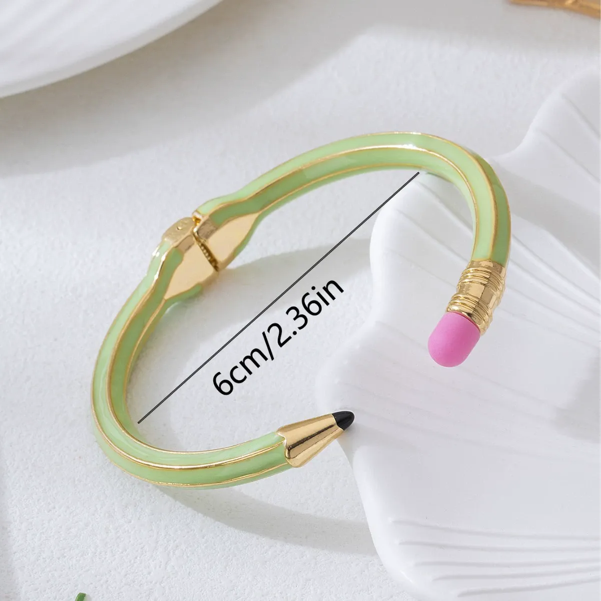 Bracciale Tridimensionale Con Apertura A Molla A Forma Di Matita, Regalo Per Il Rientro A Scuola Sia Per Insegnanti Che Per Studenti - soufeelit