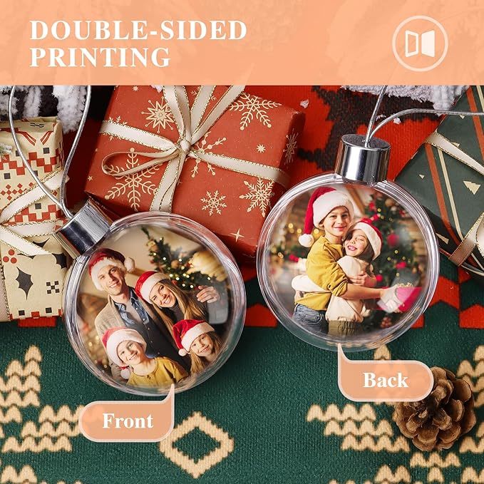 Palla Con Foto Personalizzata Ornamenti Natalizi Ornamenti Personalizzati Su Entrambi I Lati Per Alberi Di Natale Decorazioni Natalizie Regali Di Natale Per Mamma Papà Bambini Animali Domestici - soufeelit