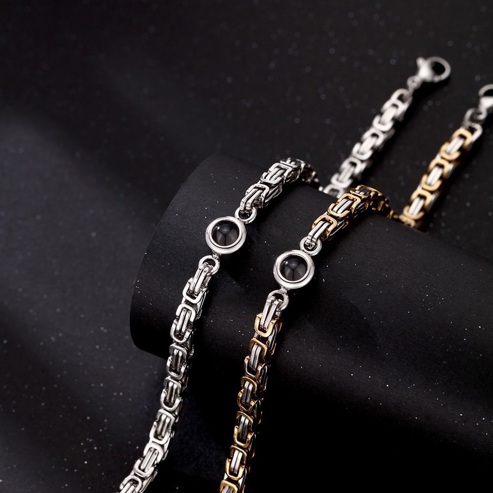 Pulseira Masculina Com Foto Personalizada, Projeção De Imagem De Joia Dentro Da Pulseira, Presente De Aniversário Para Marido - soufeelbr