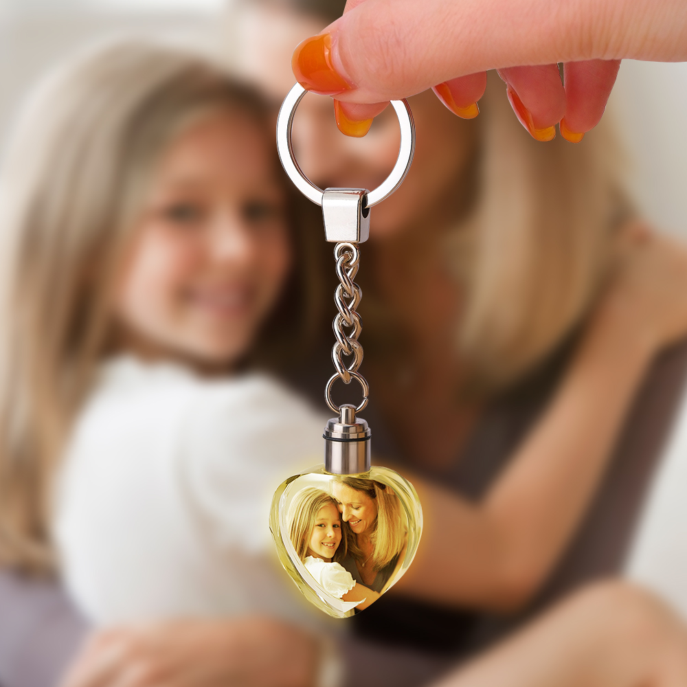 Chaveiro De Cristal Com Foto Personalizado Chaveiro Em Forma De Coração Presente Para Mãe