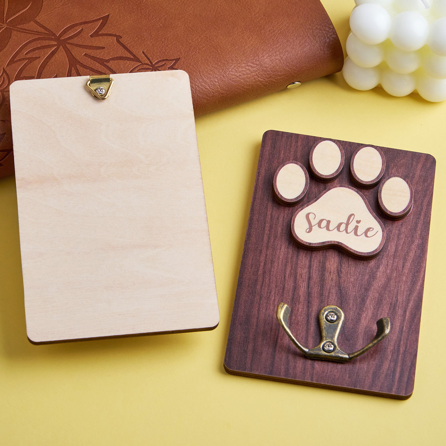 Suporte De Coleira De Cachorro Personalizado, Suporte De Coleira De Madeira Para Cachorro, Placa De Cachorro Feita À Mão, Armazenamento De Coleira, Placa De Madeira - soufeelbr