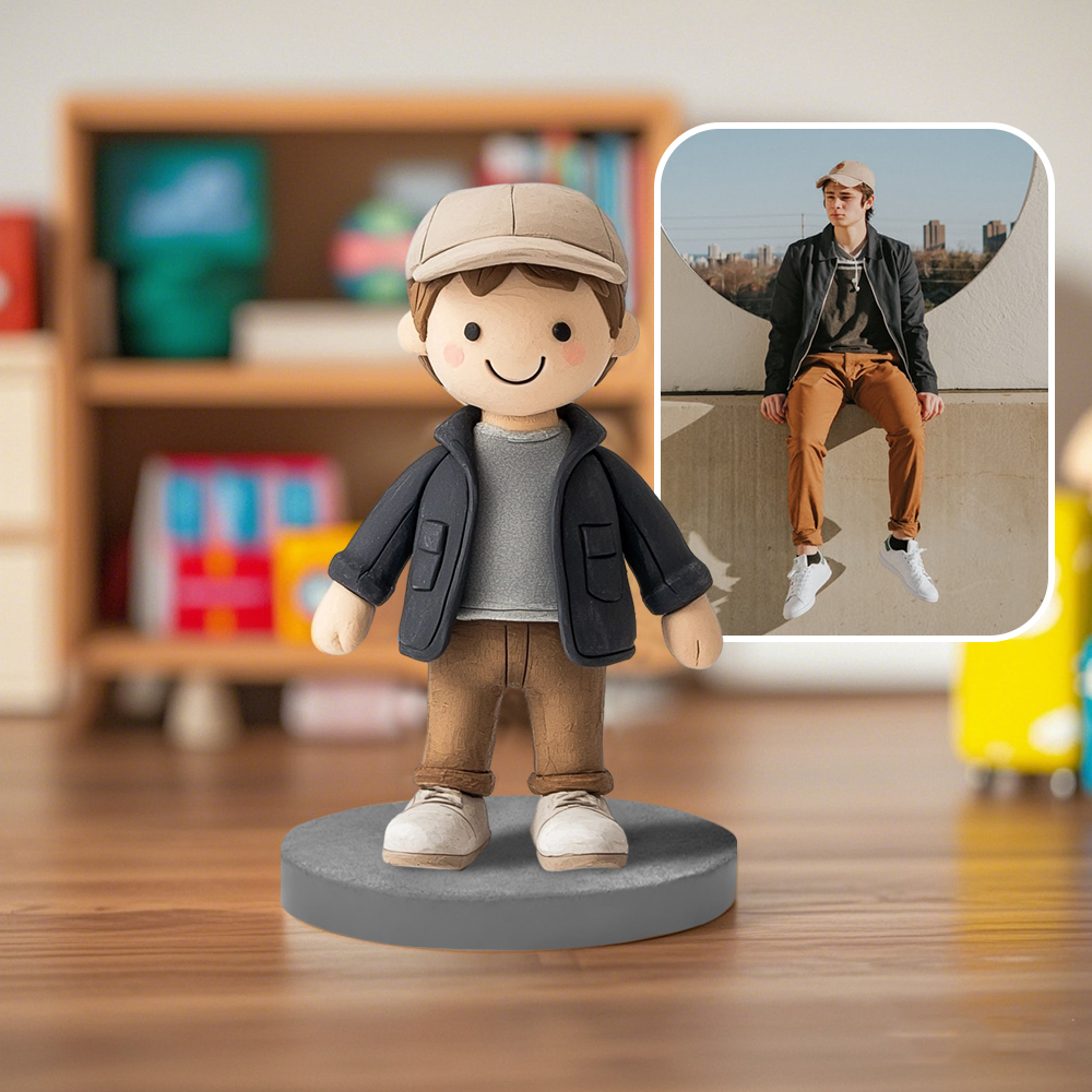 Foto Personalizada Boneca Fofa Estilo Bobblehead Mini Me Presente Bobblehead Personalizado 8cm - soufeelbr