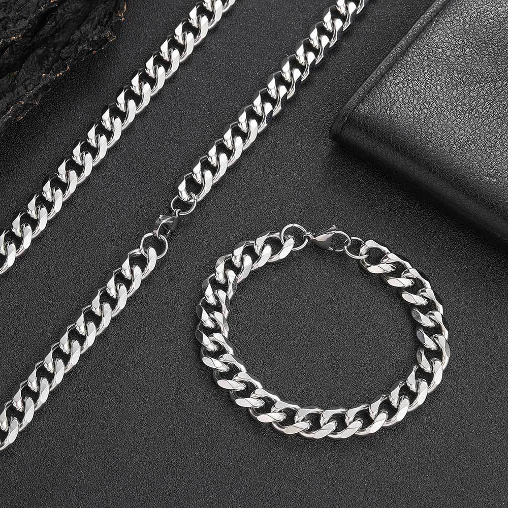 Pulseira Masculina Corrente Cubana Punk Corrente Grossa Presente Para Namorado - soufeelbr