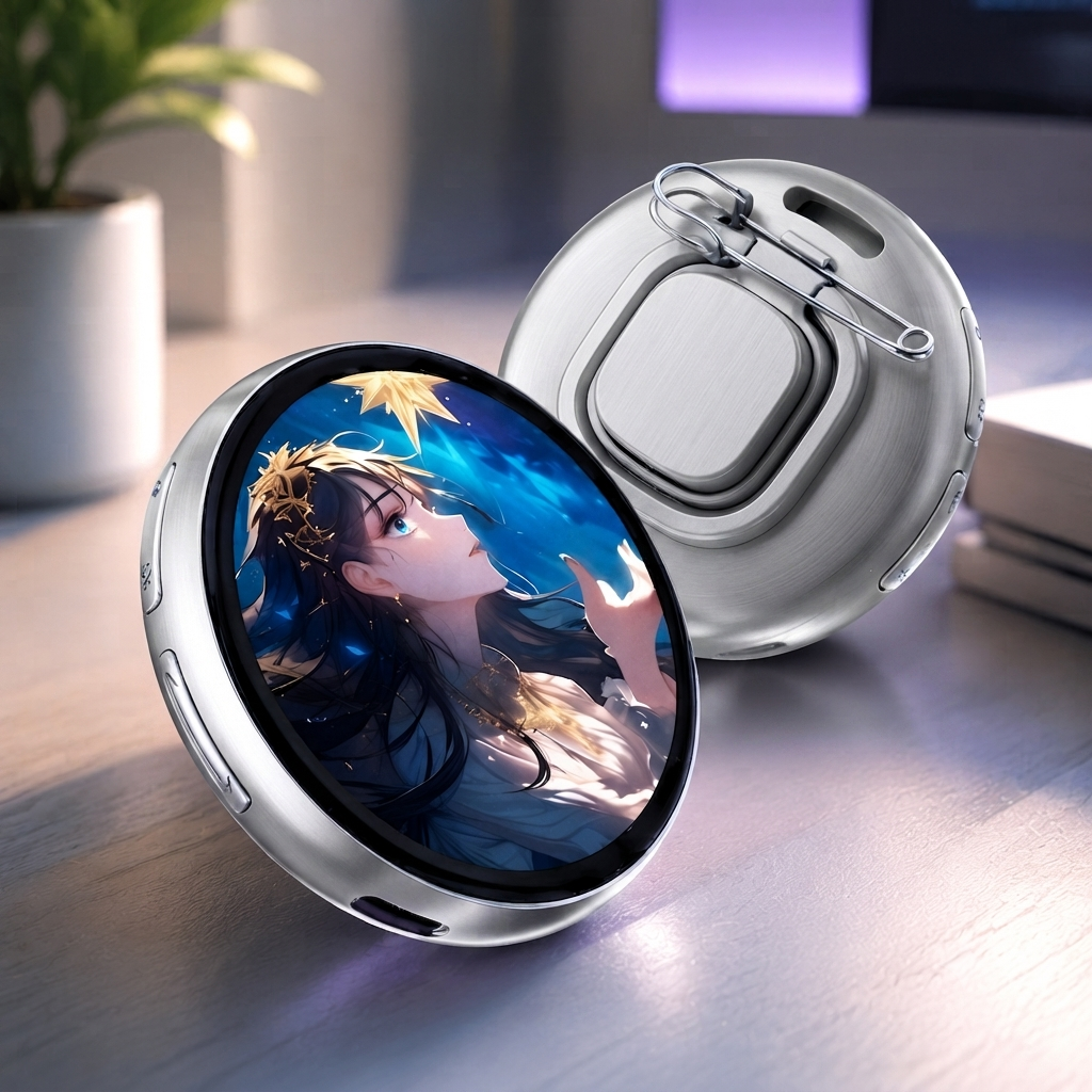Distintivo De Display Digital Inteligente Com Sincronização De GIF/foto | Pin Personalizável Interativo Para Fãs E Criadores
