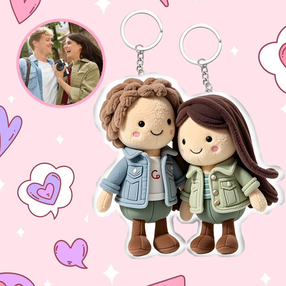 Chaveiro de pelúcia com foto personalizada Mini Me Chaveiro de pelúcia Presente de dia das mães Mãe e filho