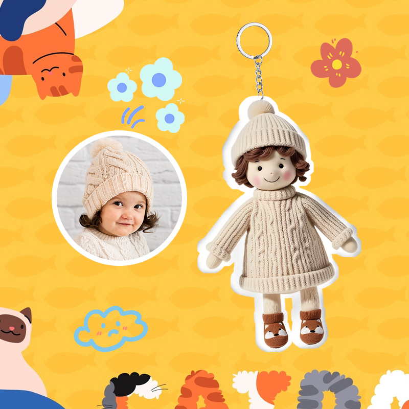Chaveiro de pelúcia com foto personalizada Mini Me Chaveiro de pelúcia Presente de dia das mães para filho
