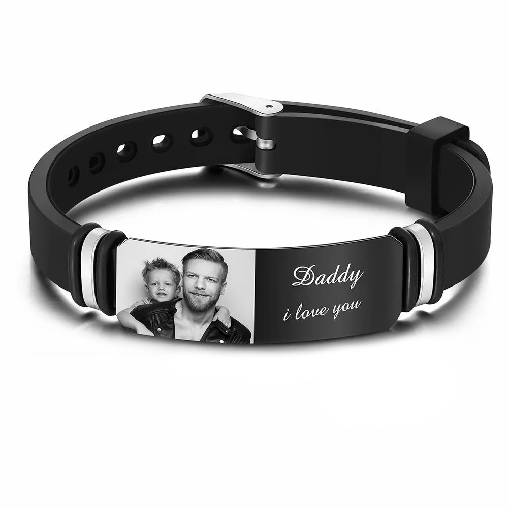 Pulseira Personalizada Com Foto Gravada Presente Para Comemorar O Pai Presente De Dia Dos Pais Para O Pai