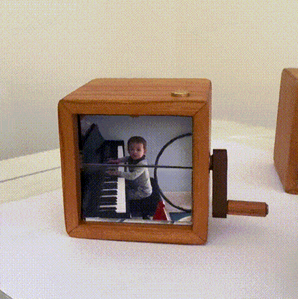 Máquina De Animação Personalizada, Álbum De Fotos De Movimento Manual Mecânico, Nogueira Preta, Artesanato, Decoração De Mesa De Computador, Presente Criativo - soufeelbr
