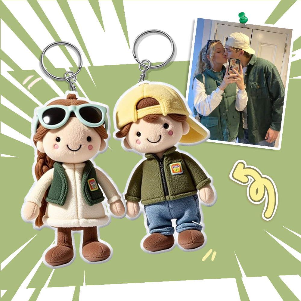 Chaveiro de pelúcia com foto personalizada Mini Me Chaveiro de pelúcia Presente de dia das mães para filho