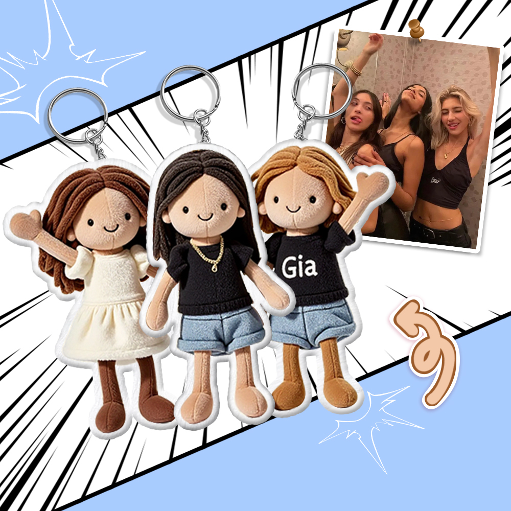 Chaveiro de pelúcia com foto personalizada Mini Me Chaveiro de pelúcia Presente de dia das mães para filho