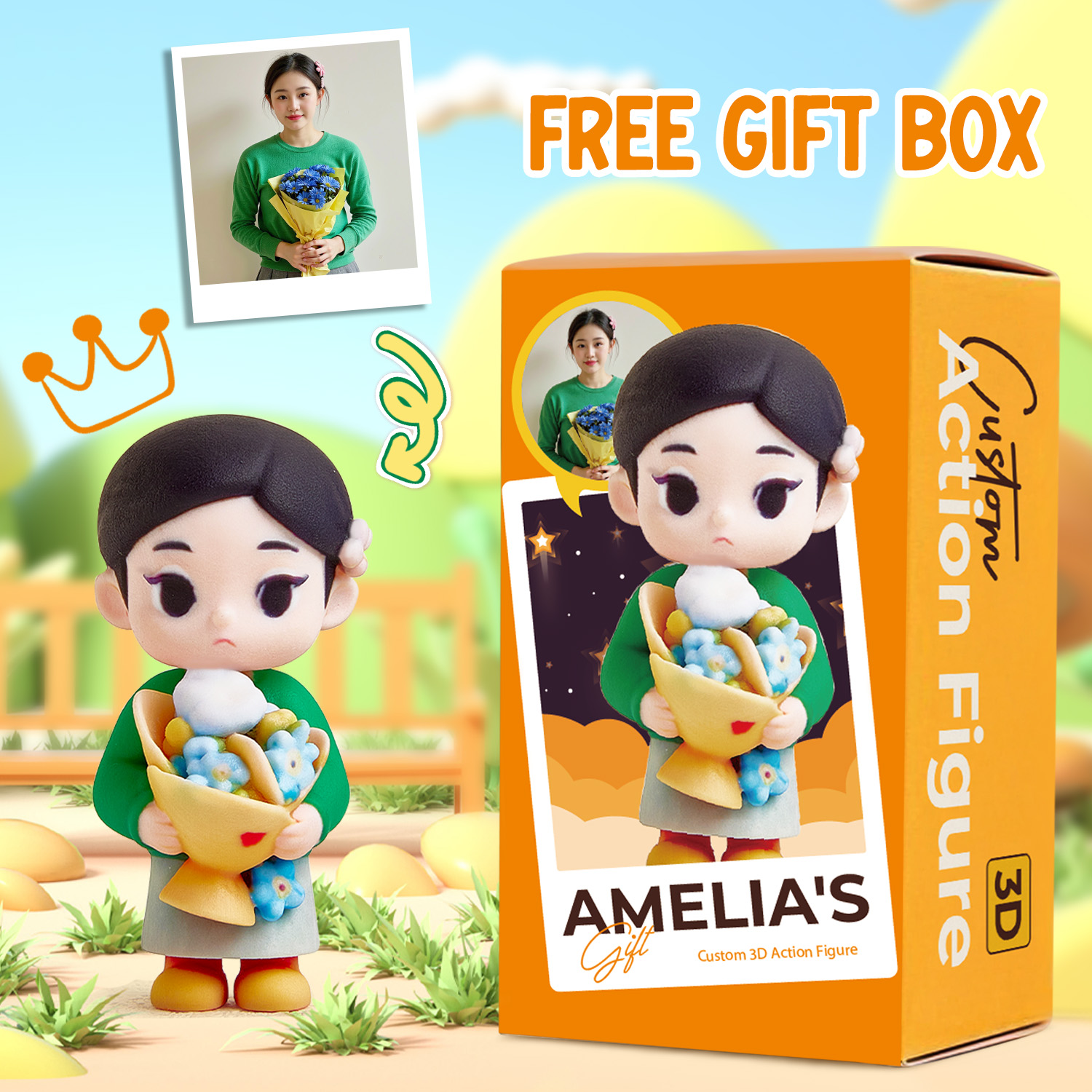 Figura De Ação 3d Personalizada Com Sua Foto, Figura De Brinquedo Personalizada, Presentes De Figura De Ação Personalizada Para Ela - soufeelbr