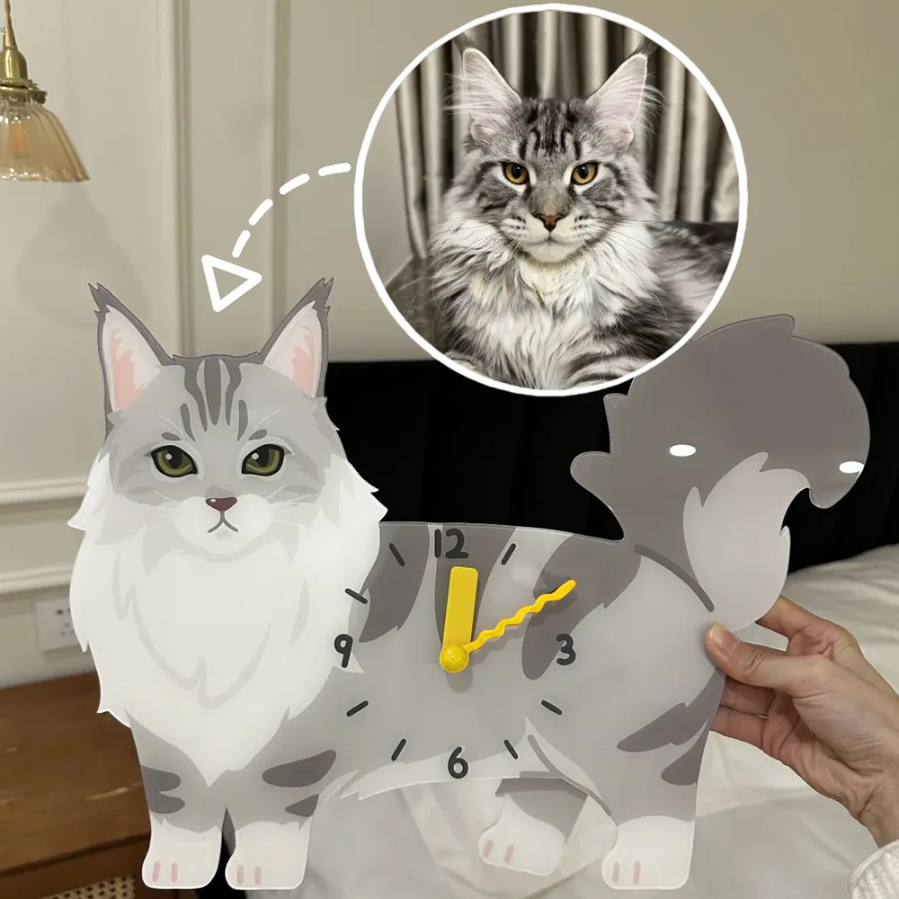 Relógio De Parede Personalizado Para Animais De Estimação Relógio De Parede Personalizado Com Foto Arte De Parede Exclusiva Para Amantes De Animais De Estimação - soufeelbr