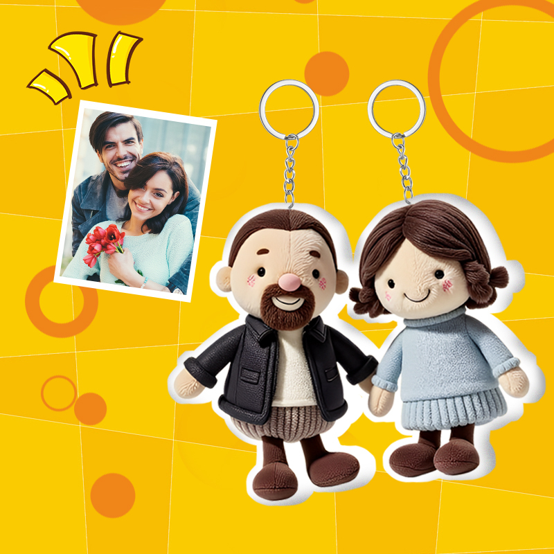 Chaveiro de pelúcia com foto personalizada Mini Me Chaveiro de pelúcia Presente de dia das mães para filho