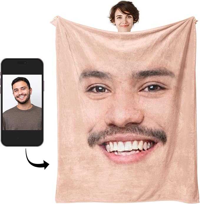 Manta Personalizada Com Fotos E Rostos, Manta Divertida Com Carinhas, Presente Perfeito Para O Dia Dos Namorados. - soufeelbr