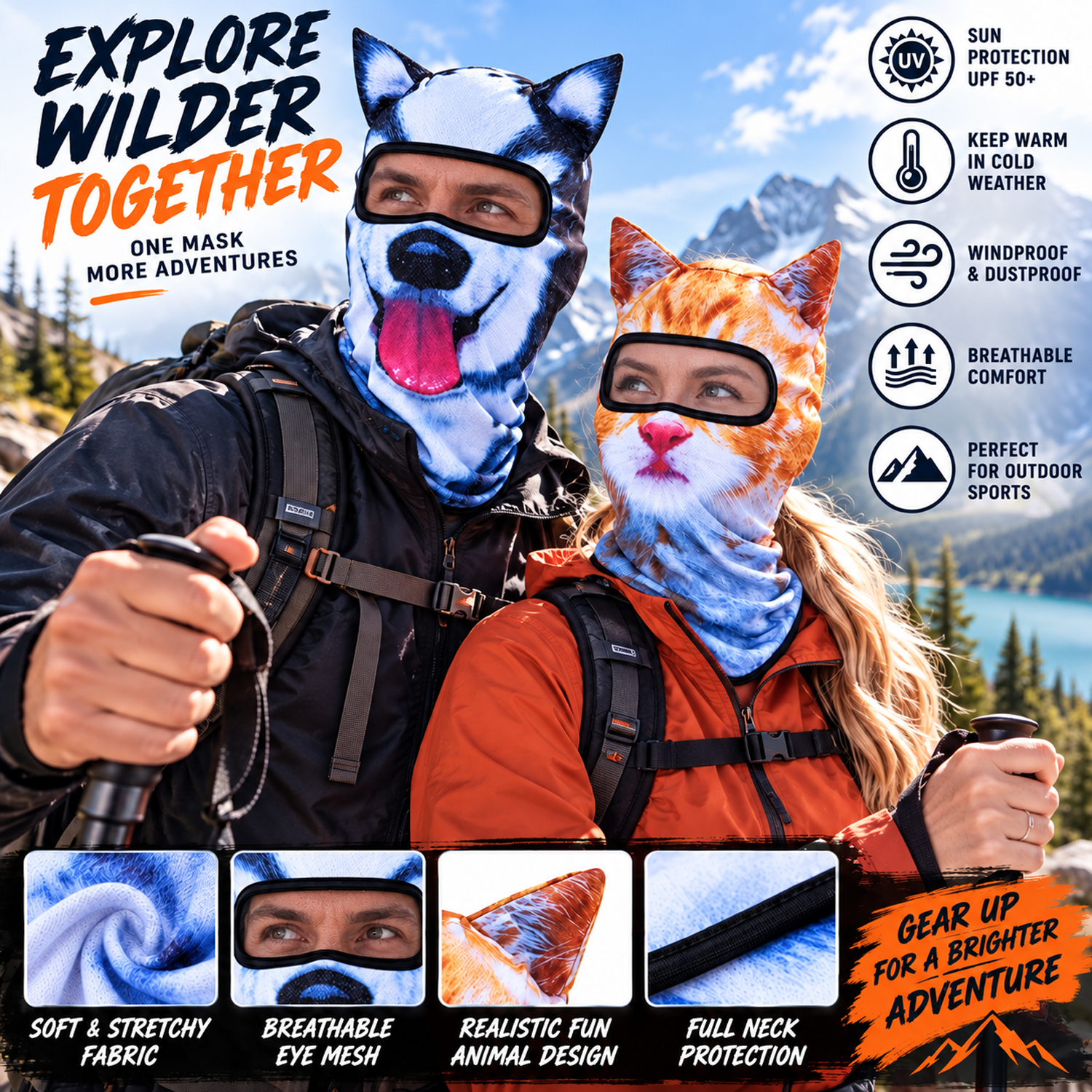 Máscara Facial Divertida Com Estampa Animal Para Atividades Ao Ar Livre, Respirável E Com Proteção Solar, Ideal Para Esportes, Ciclismo E Outras Atividades Ao Ar Livre. Ótimo Presente Para Entusiastas De Atividades Ao Ar Livre. - soufeelbr