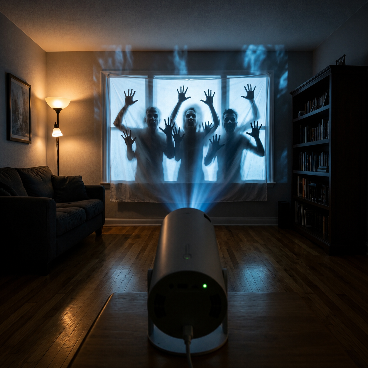 Projetor Portátil De Halloween – Projeção Assustadora Na Janela, Projetor De Cenas De Terror De Halloween, Adereço Assustador Para Festas E Decoração De Halloween Para Ambientes Internos E Externos. - soufeelbr