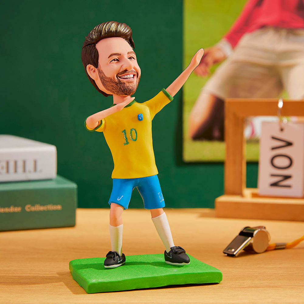 Bobblehead Personalizado Da Copa Do Mundo Brasil Com Texto Gravado - soufeelbr