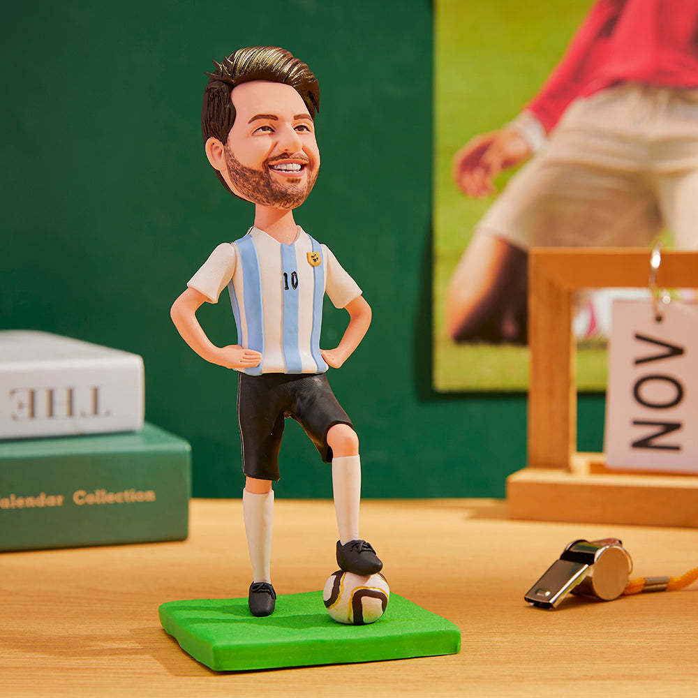Bobblehead Personalizado Da Copa Do Mundo Argentina Com Texto Gravado - soufeelbr