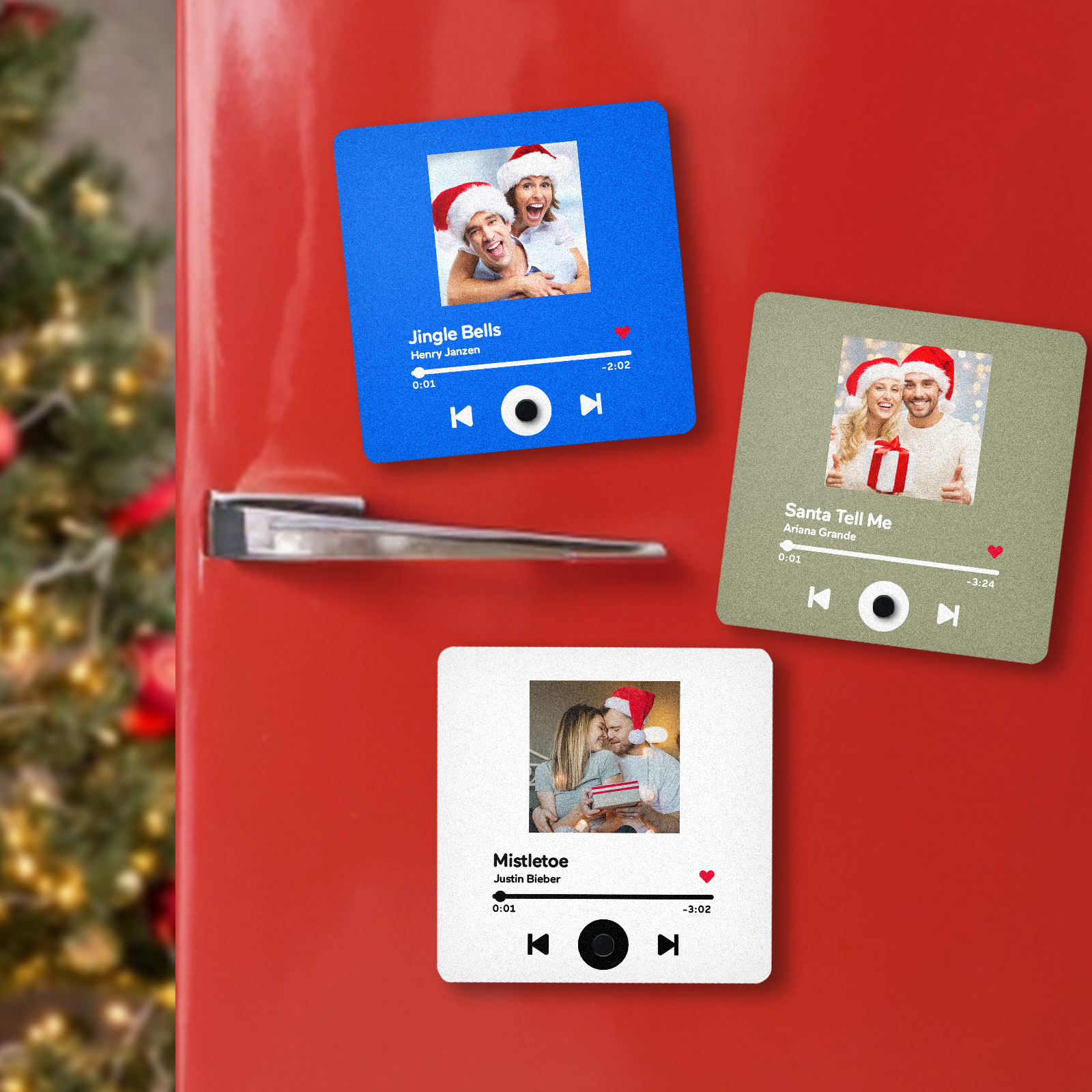 Ímã De Geladeira De Álbum Personalizado, Ímã De Geladeira De Música Personalizado, Pode Tocar Músicas, Presentes De Natal, Presentes Para Família - soufeelbr