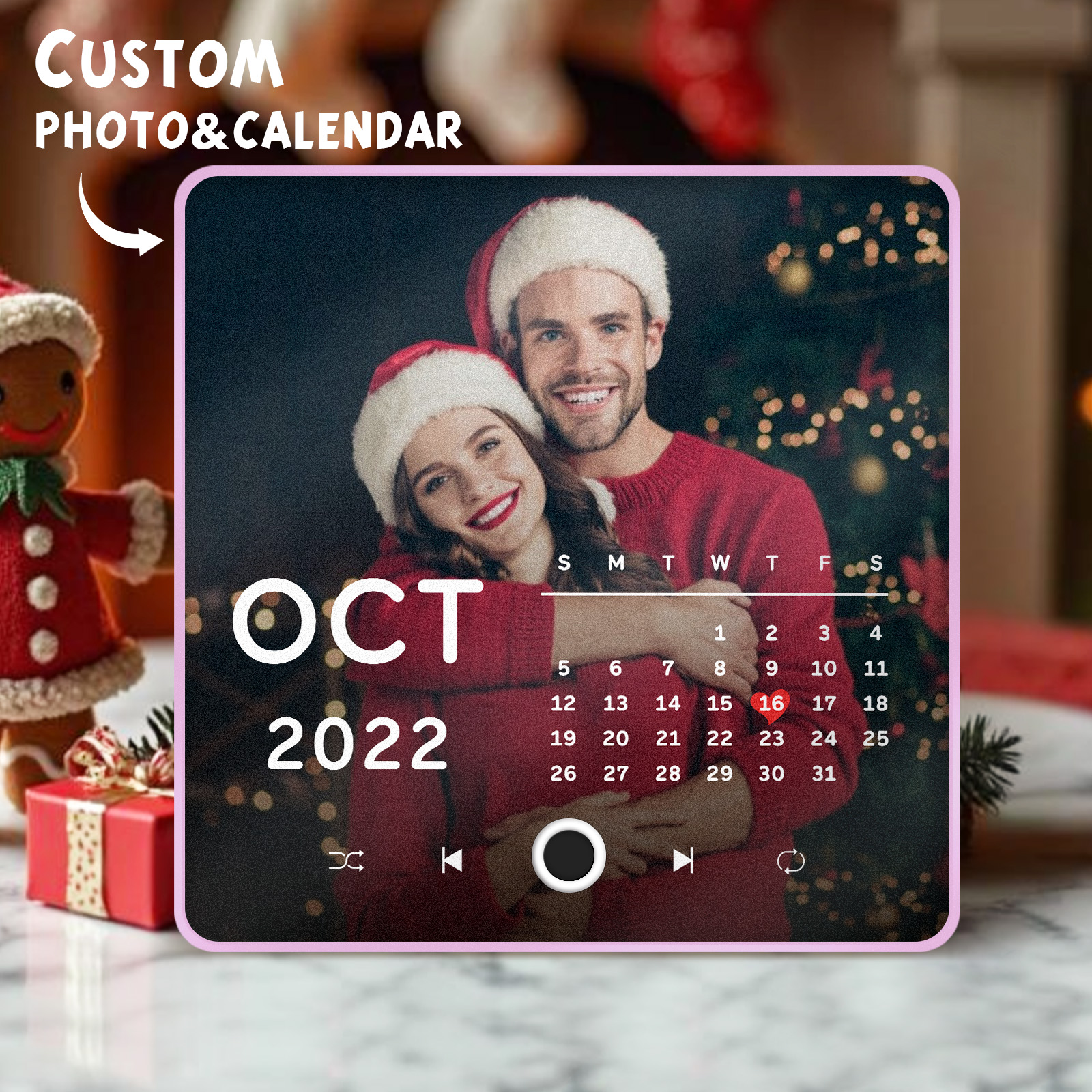 Ímã De Geladeira Com Calendário Fotográfico Personalizado, Presente De Aniversário, Música Personalizada, Pode Tocar Músicas, Presentes De Natal - soufeelbr