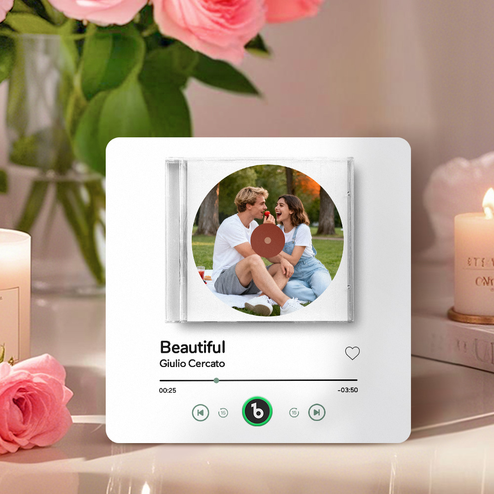 Ímã De Geladeira Personalizado Com Cd De Música, Adesivo De Parede Com Foto De Música, Movimento Musical Que Pode Ser Reproduzido. - soufeelbr